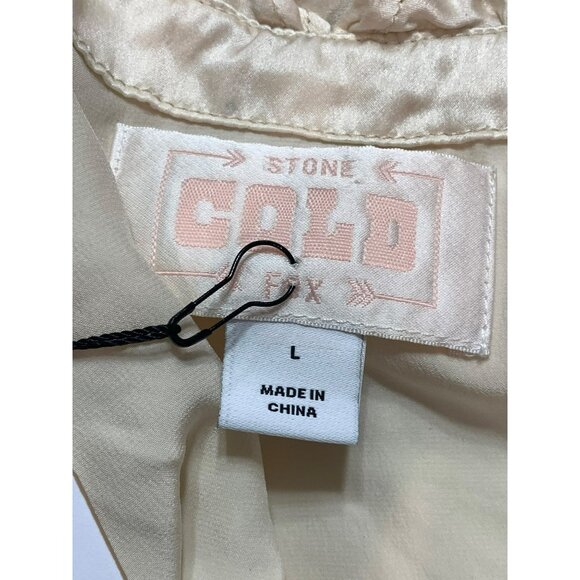 Stone Cold Fox X Revolve Vicious Slip Dress Ivory Silk Ruffled NWT Satin Viral L - Picture 12 of 16